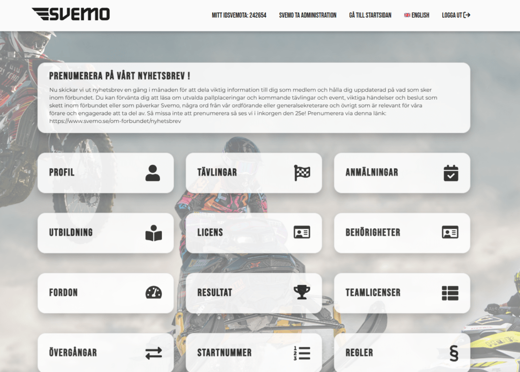 Tillfälligt service stopp i TA för klubbar och förare